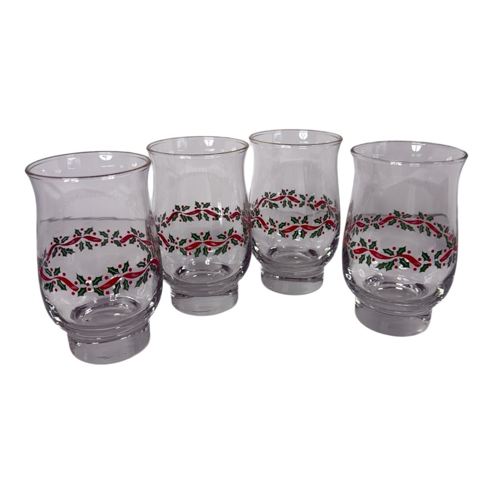 Christmas Holly Vintage Glasses‎